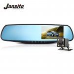 Jansite Full HD 1080P Car Dvr Camera Night Vision 4.3 Inch Rearview Mirror Digital Video Recorder Dual Lens Registrar Camcorder