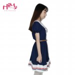 Japanese Fashion Vivi Preppy Princess Dress Harajuku Sailor Collar Navy Lolita Dress Pleated Bow Cotton Dress Pink For Ladies