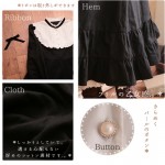 Japanese Vintage Black Long Maxi Dress Mori Girl Style Retro Long Sleeve Elegant Dresses Vestidos Female Autumn Winter