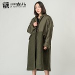 Jiqiuguer Brand Women's Stand Collar Woolen Trench Jackets Loose Medium-long Patchwork Winter Wadded Jacket G154Y037