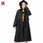 Jiqiuguer Brand Women's Stand Collar Woolen Trench Jackets Loose Medium-long Patchwork Winter Wadded Jacket G154Y037