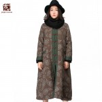 Jiqiuguer Design Cotton-padded Thicken Jacket Chinese Style Coats High Collar Ethnic Outerwear Plus Size Button Jacket G154Y022