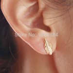 Jisensp  Vintage Jewelry Modern Beautiful Feather Stud Earrings for Women Classic Stud Earrings Leaf Party Earrings Gifts E038