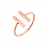 Jisensp 2017 New Fashion Classic Double Bars Rings Women Cool Unique Adjustable Bar Shape Midi Rings for Women R115