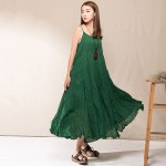 Johnature 2018 Summer New Women Casual Strap Dress Sleeveless Loose Solid Color Sweet Fresh Cotton Linen Brief Dress