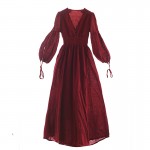 Johnature Women Red Dress Maxi Robe Plus Size 2017 Summer Nation Style Loose Red Dandage Dress Cotton Linen Fashion Beautiful