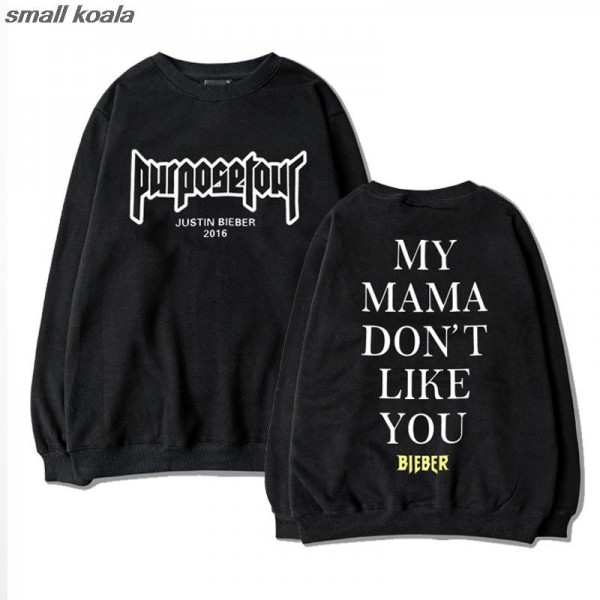 Justin Bieber Hoodies  Purpose tour 2016 New Hoodies For Men Women Sweatshirt fear of god  my mama don't like you