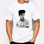 Justin bieber T-Shirt Men/Women Hip Hop hole Sleeve O-neck T Shirt Tee Brand clothing personality design big boy T shirt 74-4#