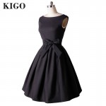 KIGO 2016 Elegant Black Dress Summer Retro 50s Dress Vintage Dresses Audrey Hepburn Vestidos Plus Size Women Clothing K4086