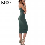 KIGO Women Party Bodycon Dress Vestidos Bandage Night Sleeveless Sexy Club Dress Green Slash Neck Tube Dress Sexy K2026