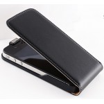 KISSCASE Retro Real Genuine Leather Case for iPhone 4 4S 4G 5 5S 5G Luxury Vertical Magnetic Flip Phone Accessories Cover Black