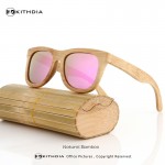 KITHDIA Bamboo Sunglasses Men Wooden Sunglasses polarized Brand Designer Mirror Original Wood Sun Glasses Oculos zonnebril