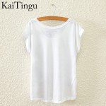 KaiTingu 2017 Brand New Fashion Spring Summer Harajuku Short Sleeve T Shirt Women Tops Eiffel Tower Printed T-shirt White Cloth