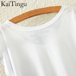 KaiTingu 2017 Brand New Fashion Spring Summer Harajuku Short Sleeve T Shirt Women Tops Eiffel Tower Printed T-shirt White Cloth