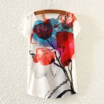 KaiTingu 2017 New Design Fashion Vintage Spring Summer T Shirt Women Tops Tshirt Animal Princess Print T-shirt Woman Clothes