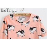 KaiTingu Brand New Fashion Spring Summer Style Harajuku T Shirt Women Clothes Tops O-Neck Tee Shirts Funny Dog Print