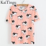 KaiTingu Brand New Fashion Spring Summer Style Harajuku T Shirt Women Clothes Tops O-Neck Tee Shirts Funny Dog Print