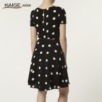 KaigeNina New Fashion Hot Sale Women Casual short-sleeved round neck knee-length chiffon dot dress 2014 Casual Dress