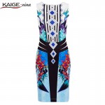 KaigeNina New Fashion Hot Sale Women Dress Prom Cocktail Party Bodycon Tropical Floral Print summer Dress Desigual 2161