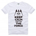 Keep Calm and Use The Force Print STAR WARS Movie T Shirt Tshirt Mens Men Fashion 2016 Cotton T-shirt Tee Shirt Homme