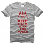 Keep Calm and Use The Force Print STAR WARS Movie T Shirt Tshirt Mens Men Fashion 2016 Cotton T-shirt Tee Shirt Homme