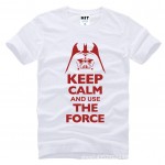 Keep Calm and Use The Force Print STAR WARS Movie T Shirt Tshirt Mens Men Fashion 2016 Cotton T-shirt Tee Shirt Homme