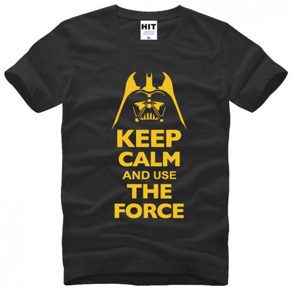 Keep Calm and Use The Force Print STAR WARS Movie T Shirt Tshirt Mens Men Fashion 2016 Cotton T-shirt Tee Shirt Homme