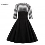 Kimring Fashion Patchwork Autumn Winter Dress Women Cotton Dresses Unique Red Button Dress Elegant Dress Cocktail Party Vestidos