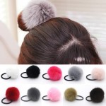 Korean Artificial Rabbit Fur Ball Elastic Hair Rope Rings Ties Bands Ponytail Holders Girls Hairband Headband Hair Accessories