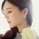 Korean Gold and Silver Plated Leave Crystal Stud Earrings Fashion Statement Jewelry Earrings for Women free shipping