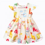 Kseniya Kids 2017 new Summer Baby Girl Clothes Lovely Pink Pattern Cotton Girl Dress New Casual Cotton Girls Clothes Soft 2-12y