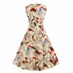 L- 4XL Women Dress Retro Vintage 1950s 60s Rockabilly Floral Swing Summer Dresses Elegant Tunic Vestidos