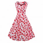 L- 4XL Women Dress Retro Vintage 1950s 60s Rockabilly Floral Swing Summer Dresses Elegant Tunic Vestidos