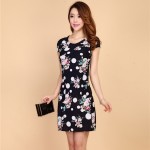 L-5XL summer style 2017 women dress Silk printed plus size vestido feminino womens clothing loose casual dresses