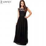 LERFEY Lady Sleeveless Summer Dresses Formal Long Lace Chiffon O-neck Women Prom Evening Party Bridesmaid Wedding Maxi Dress