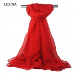 LESIDA Black Chiffon Beach Shawl Silk Wrap Dress Women Scarf Wide 120 Long 150 Lady Pareo Muslim Head Coverings Femme Hijab 8001