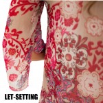 LET-SETTING Size:M,L,XL,XXL,3XL,4XL Summer suit V-neck Floral women's chiffon print fashion dress plus size dress