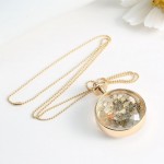 LIEBE ENGEL Women Jewelry Collares Dried Flowers Glass Necklace&Pendant Vintage Long Chain Choker Necklace Summer Fine Jewelry