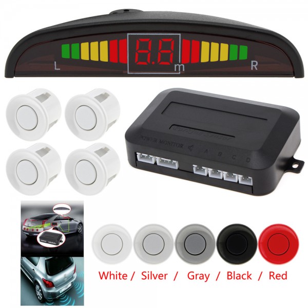 LIGHTHEART 1 Set Car Led Parking Sensor 5 Colors Parktronic Display 4 Sensors Reverse Assistance Radar Monitor Parking System