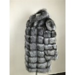 LIYAFUR 2017 New Style Ladies Real Genuine Natural Silver Fox Fur Long Hood Coats Jacket for Women Warm Winter Coat Jackets