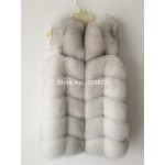 LIYAFUR Women's 100% Real Genuine Full Pelt Skin Luxury Fox Fur Long Vest Waistcoat Gilet Fashion