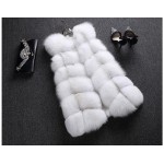 LIYAFUR Women's 100% Real Genuine Full Pelt Skin Luxury Fox Fur Long Vest Waistcoat Gilet Fashion