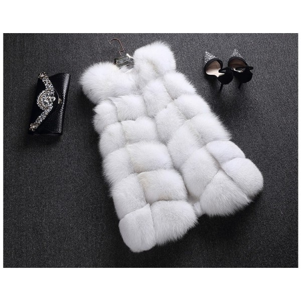 LIYAFUR Women's 100% Real Genuine Full Pelt Skin Luxury Fox Fur Long Vest Waistcoat Gilet Fashion