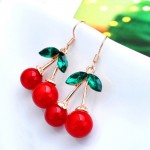 LNRRABC Crystal  Women Dangle Earrings Rose Flower Simulated Pearl Metal Long Drop Earings Ladies Wedding Party Fashion Jewelry