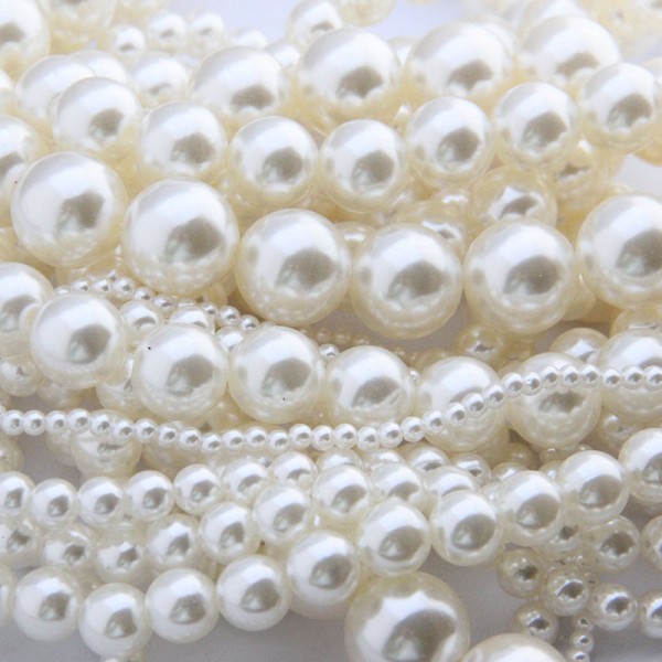 LNRRABC Hot Sale 5A+ Quality Handmade White Spacer Round Acrylic Pearl Loose Beads DIY Bracelet Necklace Jewelry Making