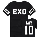 LUCKYFRIDAYF kpop exo kar sehun xiumin baekhyun terra sticker t-shirt  women t-shirt women exo tshirt harajuku exo