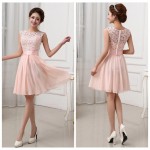 Lace Chiffon Patchwork Cute Princess Dress Summer Sleeveless Tank Dress Slim Elegant Short Prom Party Dress Robe MK096