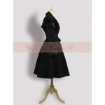 Lace Garden Branded Gothic Women's Wool Coat Black Vintage Long Single Breasted Winter Coat with Belt