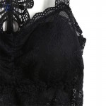 Lace Tops Women Summer Sexy Brand New Female 2016 Top Casual Black Spaghetti Strap Butterfly Crop Lingerie