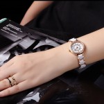 Ladies Fashion Quartz Watch Women Rhinestone Leather Casual Dress Women's Watch Rose Gold Crystal reloje mujer 2017 montre femme